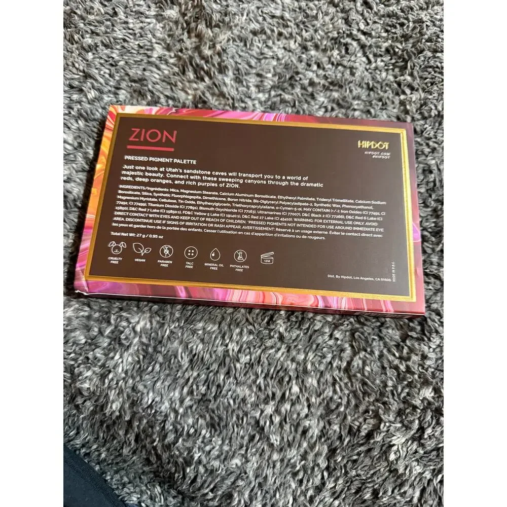 HipDot Zion Pressed Pigment‎ Palette Warm Pink Orange Purple Eyeshadow 15 Pan
